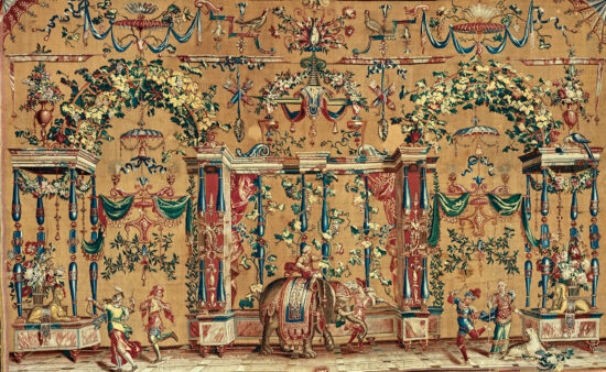 Jean-Baptiste Monnoyer's tapestry, The Elephant from a set of five Grotesques