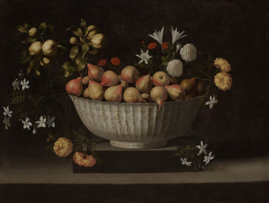 Juan de Zurbarán's painting, Flowers and Fruit in a Chinese Bowl