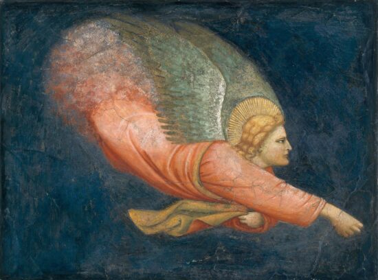 14th century Fresco of flying angel