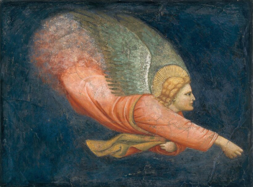 14th century Fresco of flying angel