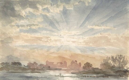 Joseph Michael Gandy’s watercolor Landscape with Rising Sun