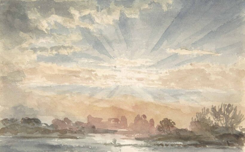 Joseph Michael Gandy’s watercolor Landscape with Rising Sun