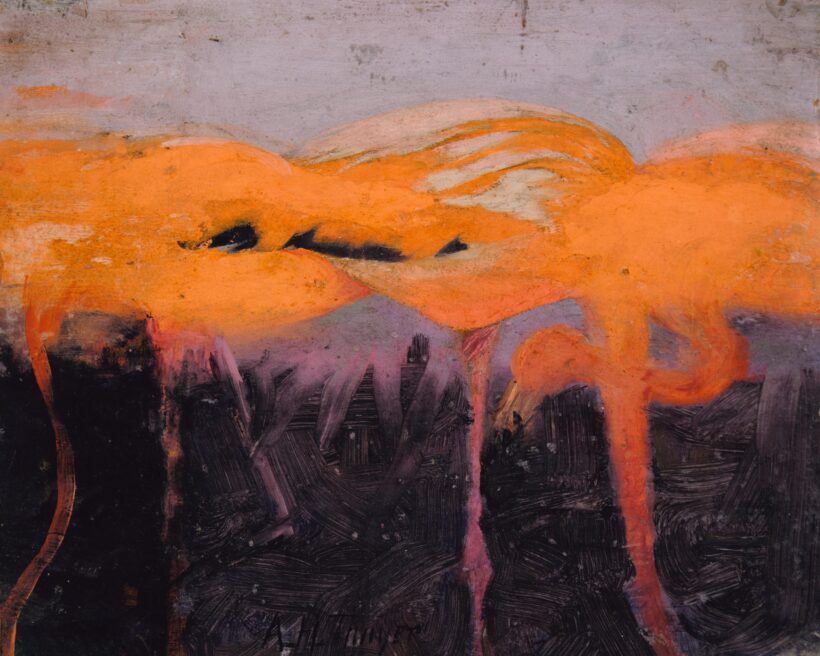 Red Flamingoes by Abbot Handerson Thayer