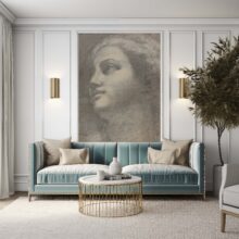 A Jitterbug wallpaper mural of Head of a woman by Annibale Carracci