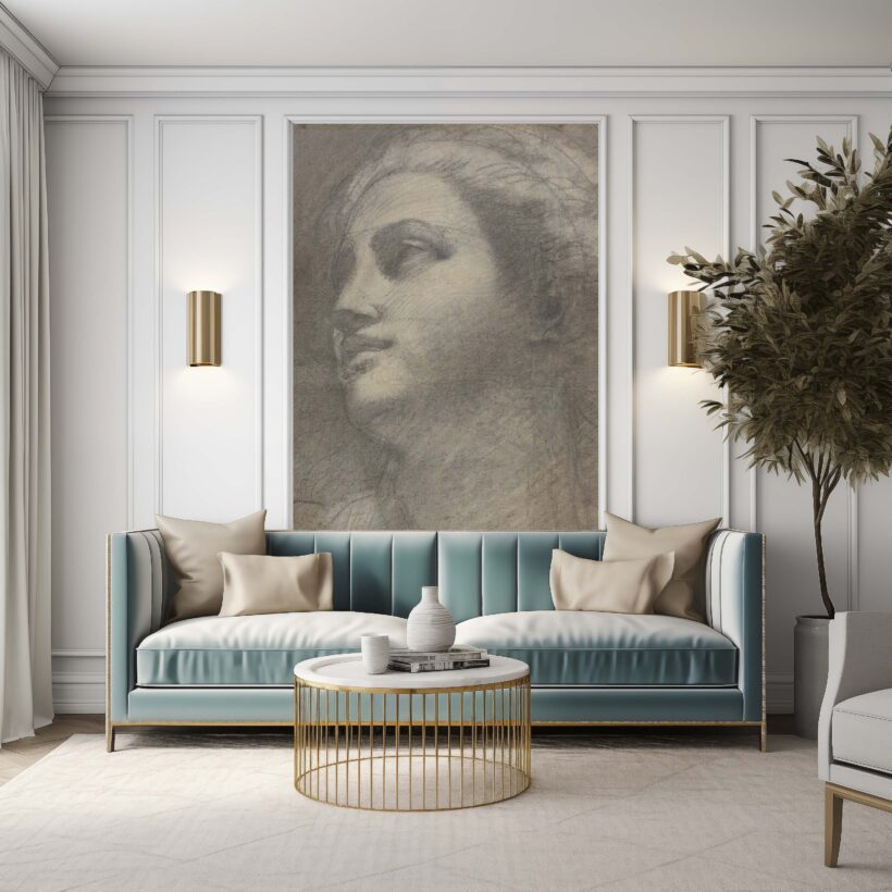 A Jitterbug wallpaper mural of Head of a woman by Annibale Carracci