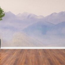 Jitterbug’s wallpaper mural of Arthur B. Davis painting, Blue Mist hangs on the wall.