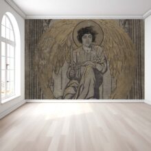 Jitterbug’s wallpaper mural of Gustave Doré’s illustration for the 1884 book cover of The Raven.