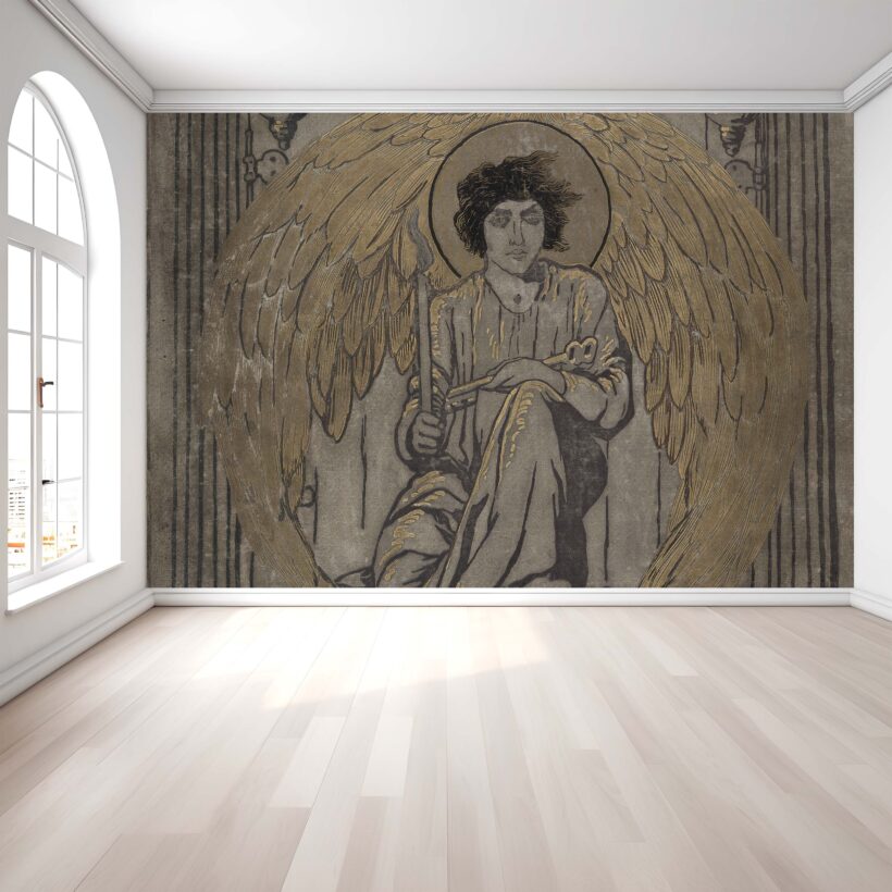 Jitterbug’s wallpaper mural of Gustave Doré’s illustration for the 1884 book cover of The Raven.