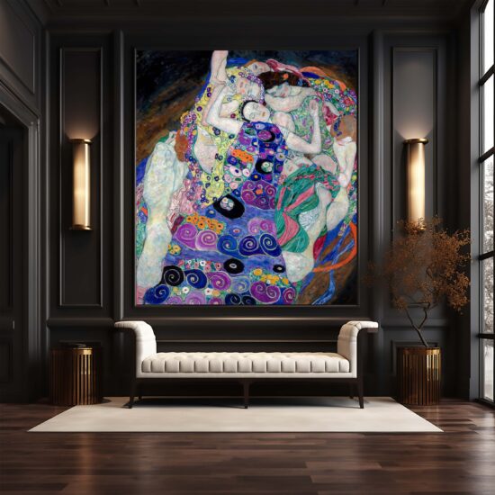 JItterbug's mural of The Virgin by Gustav Klimt hangs on a wall