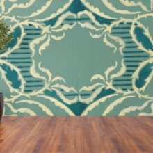 Jitterbug's wallpaper mural of Alice Cordelia Morse's Book Cover Design hanging on a wall.