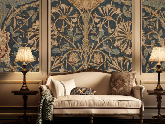 A Jitterbug mural of Honeysuckle by William Morris