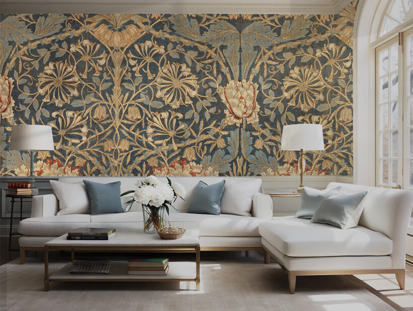 A Jitterbug mural of Honeysuckle by William Morris