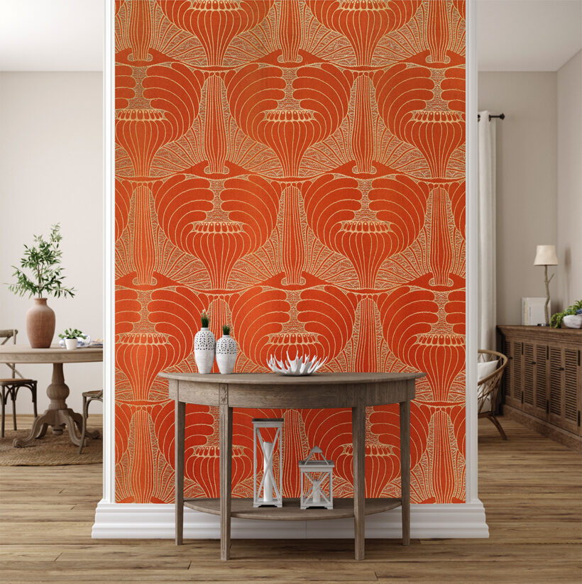 A Jitterbug mural of Poppy heads by Moser Koloman