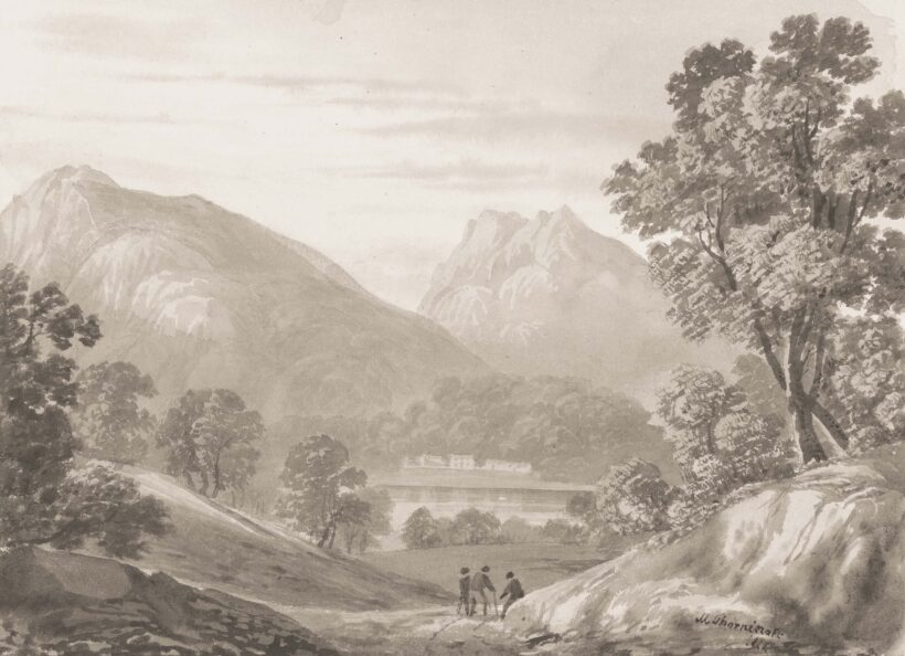 A black and white version of Landscape by M. Thornicraft