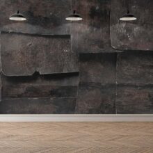 Jitterbug wallpaper mural of Medieval Armor, 15th c. Breastplate hangs on the wall