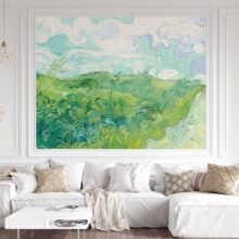 Jitterbug’s fine art wallpaper mural of Green Wheat Fields by Vincent Van Gogh