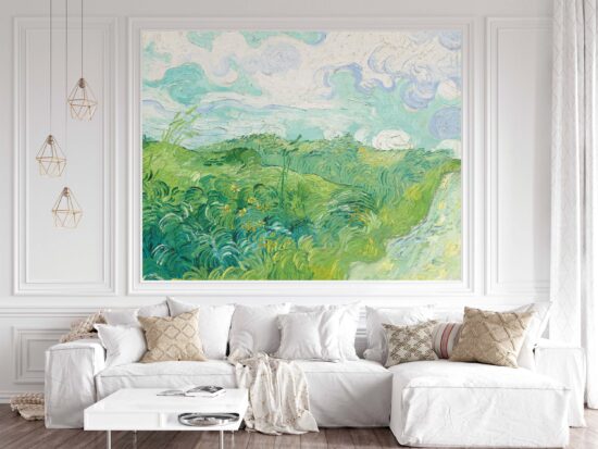 Jitterbug’s fine art wallpaper mural of Green Wheat Fields by Vincent Van Gogh